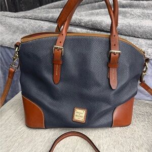 Dooney & Bourke Blue and Tan Satchel